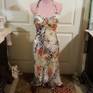 Diane Freis Silk, Backless, Embellished Dress. M/8